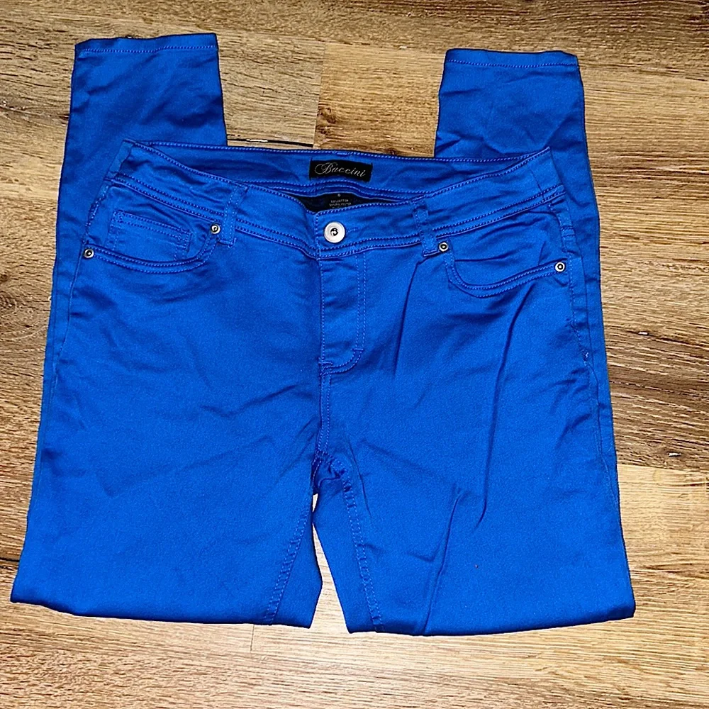 Gorgeous ( never worn) stretchy Royal Blue Baccinni Skinny Jean Slacks Size 6 - Picture 1 of 5